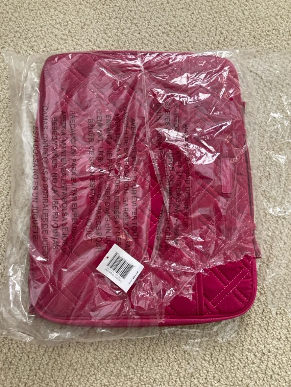 NEW Vera Bradley Laptop Organizer Case Slip Holder Passion Pink Office NWOT